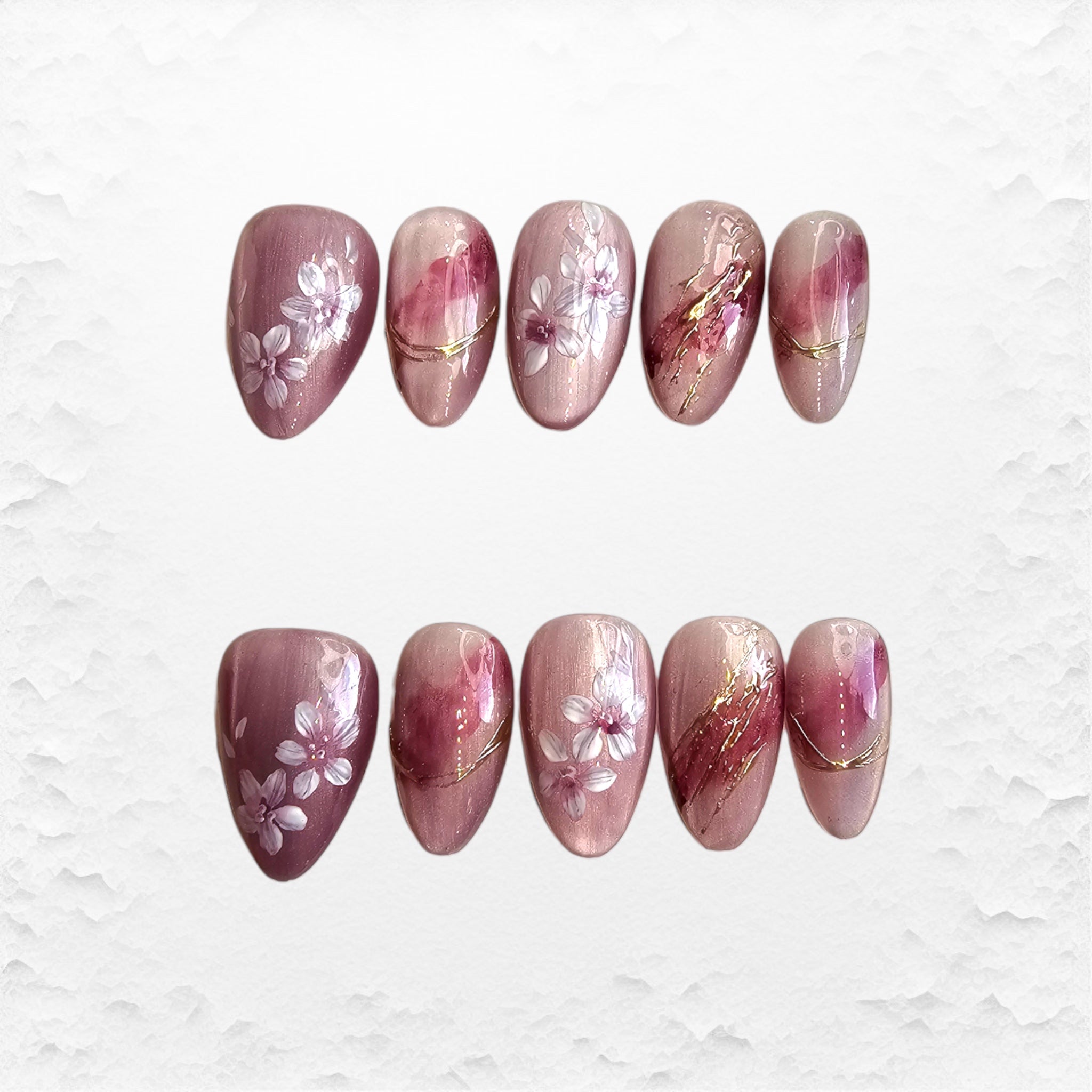 Press on nails, korta mandelformade