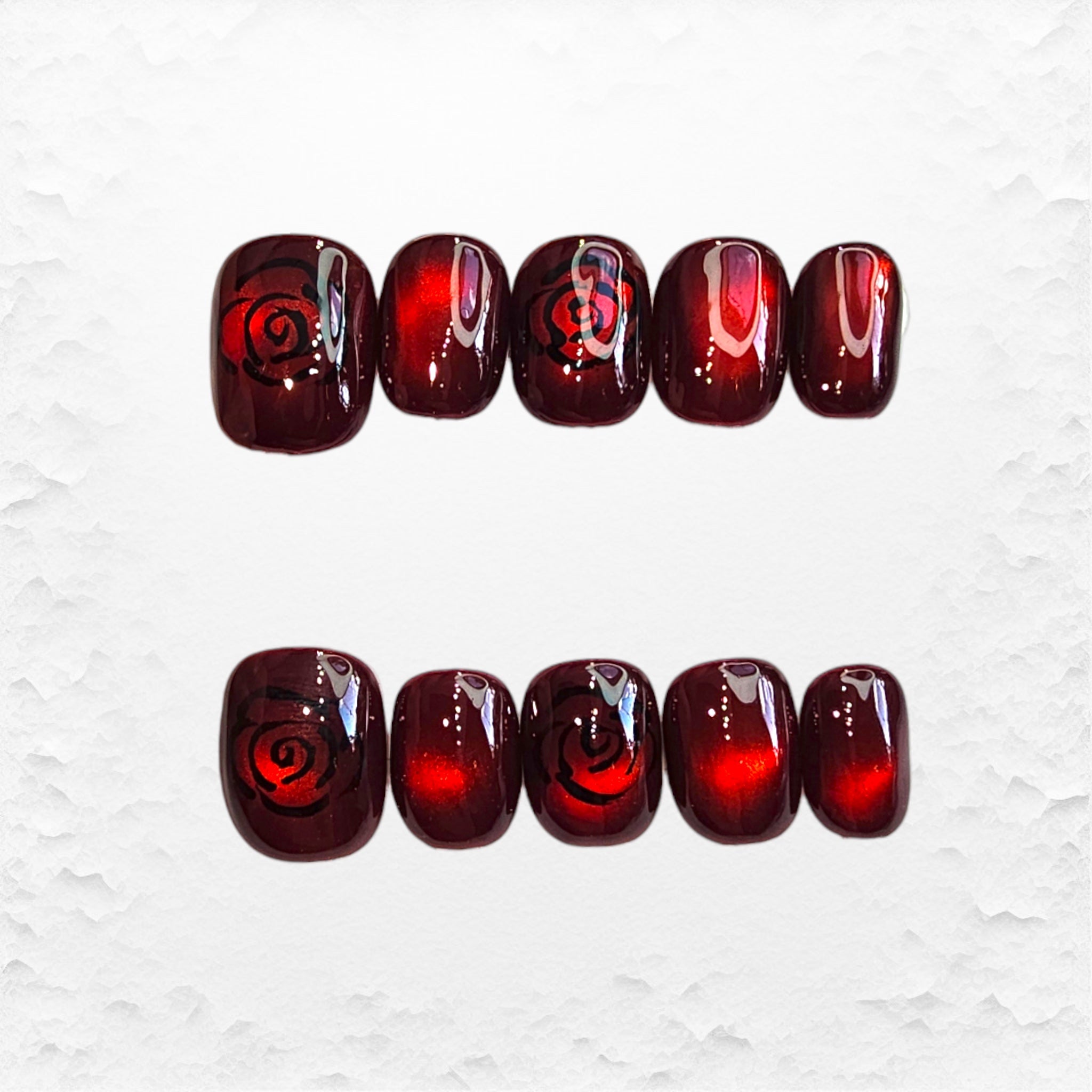Press on nails, korta cateye