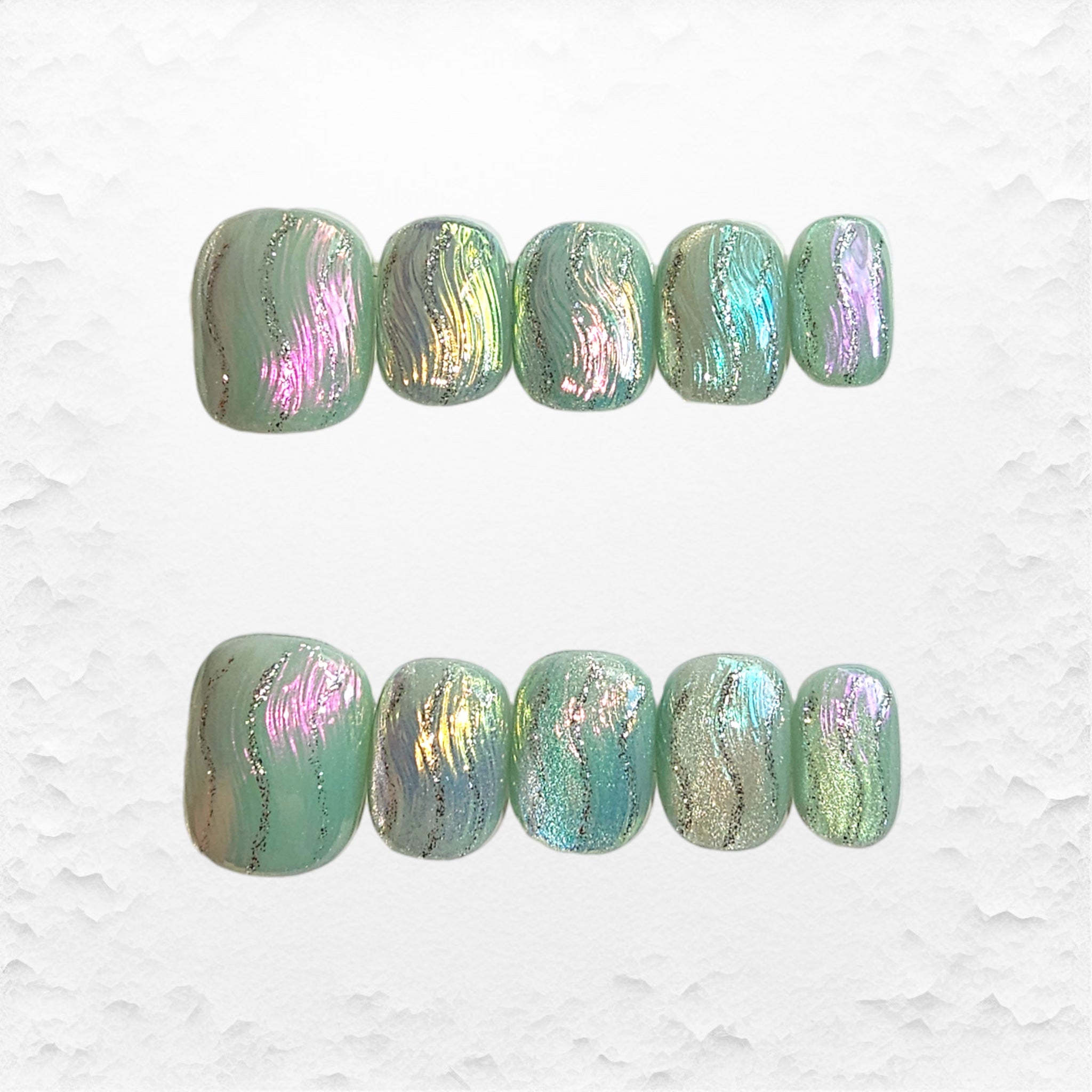 Press on nails, korta iridicent
