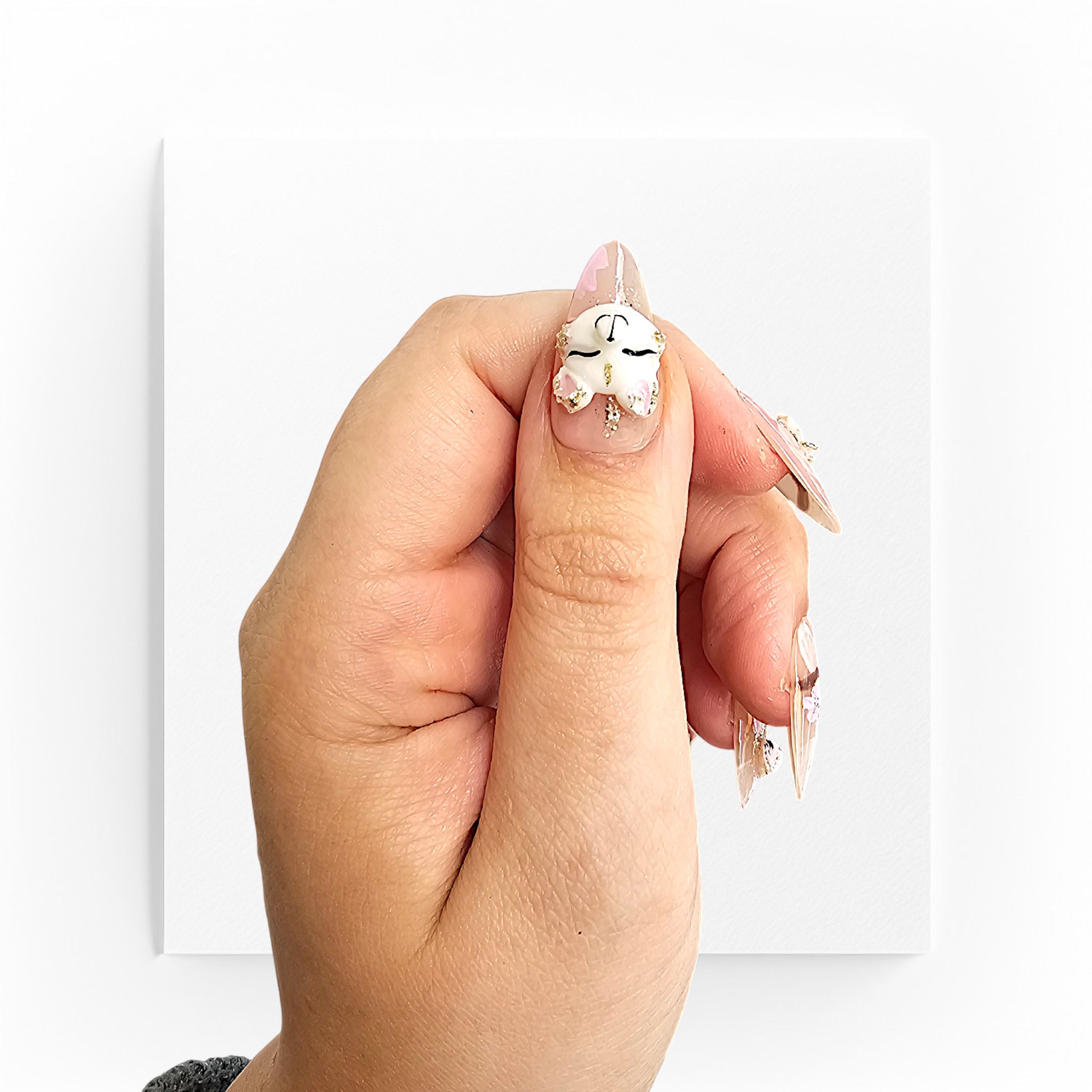 Premium Handgjorda Press on nails, räv