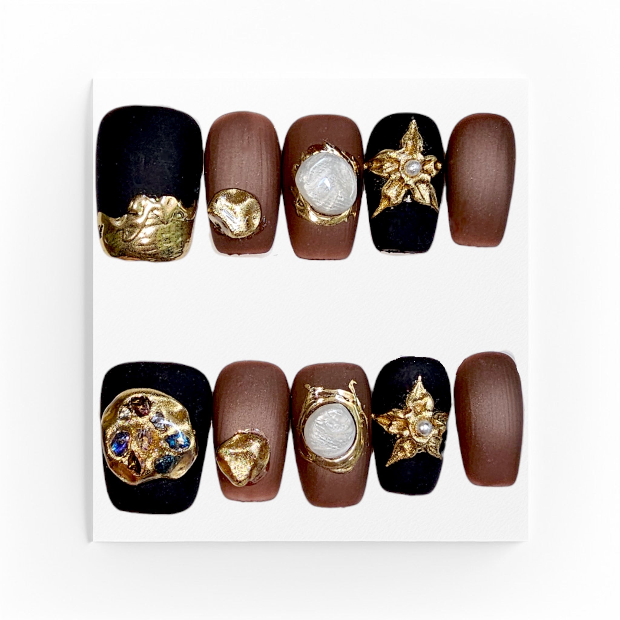 Handgjorda press on nails, matta