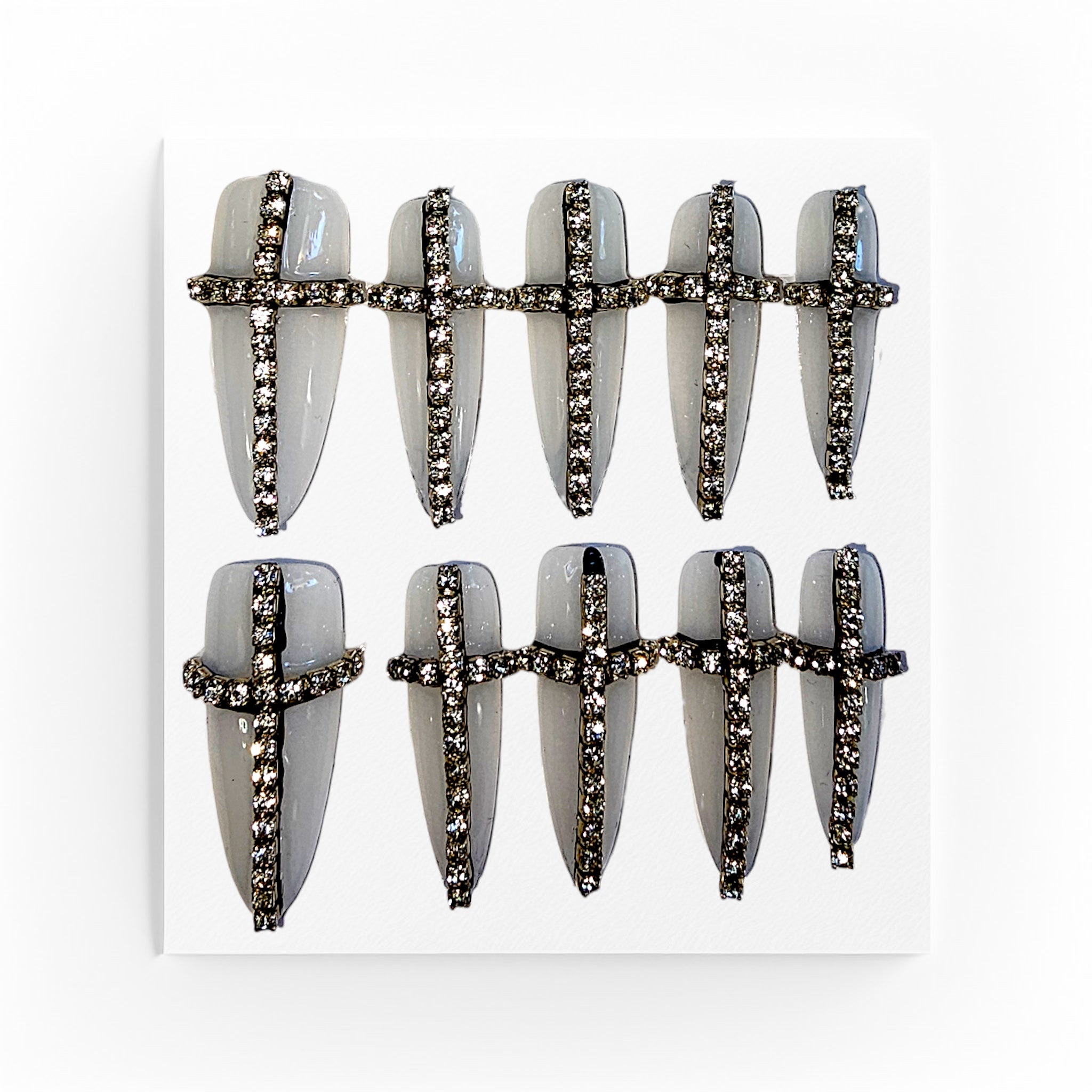 Handgjorda press on nails, longa stilletos