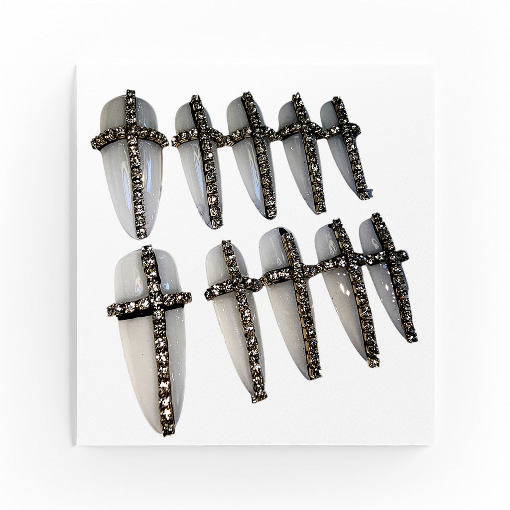 Handgjorda press on nails, longa stilletos