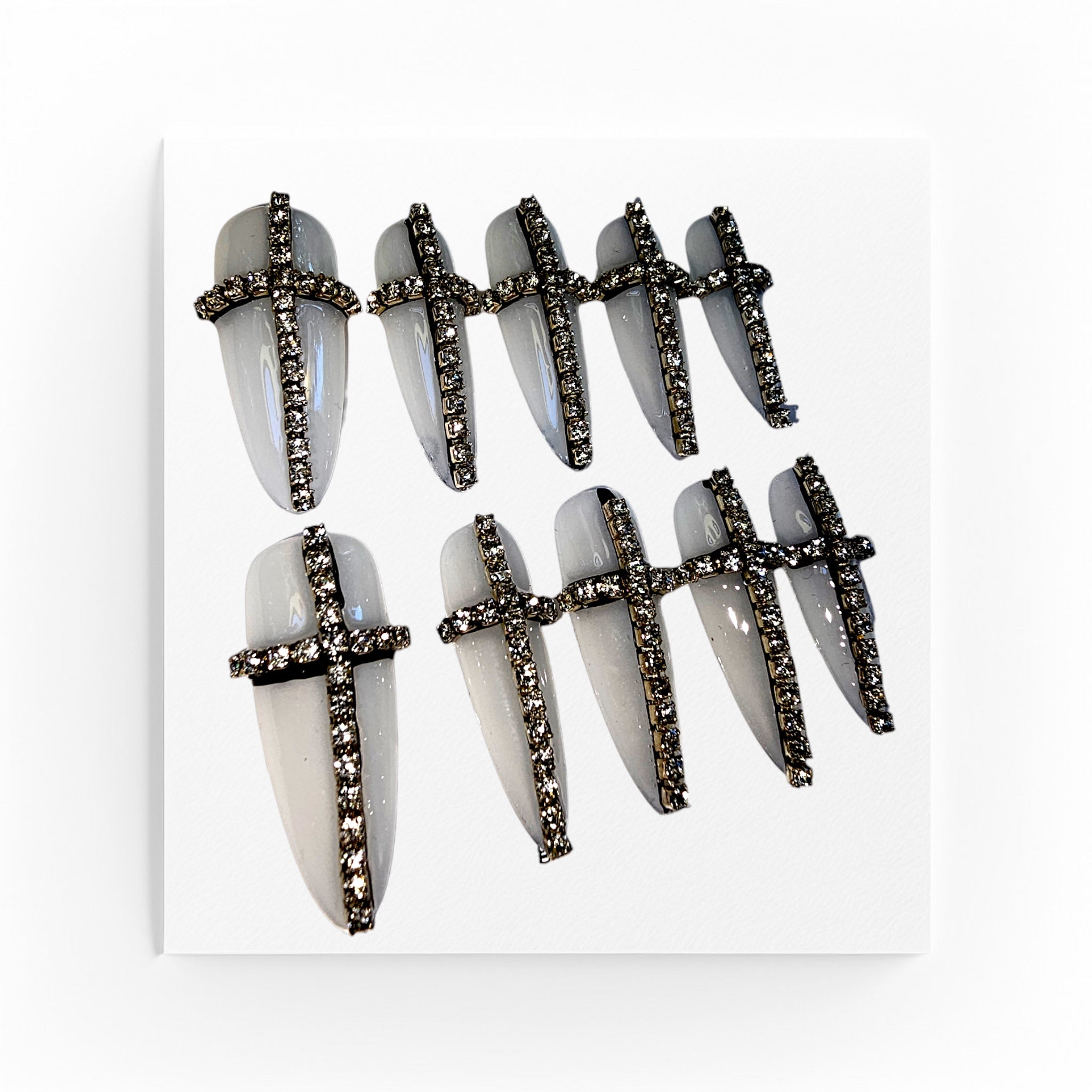 Handgjorda press on nails, longa stilletos