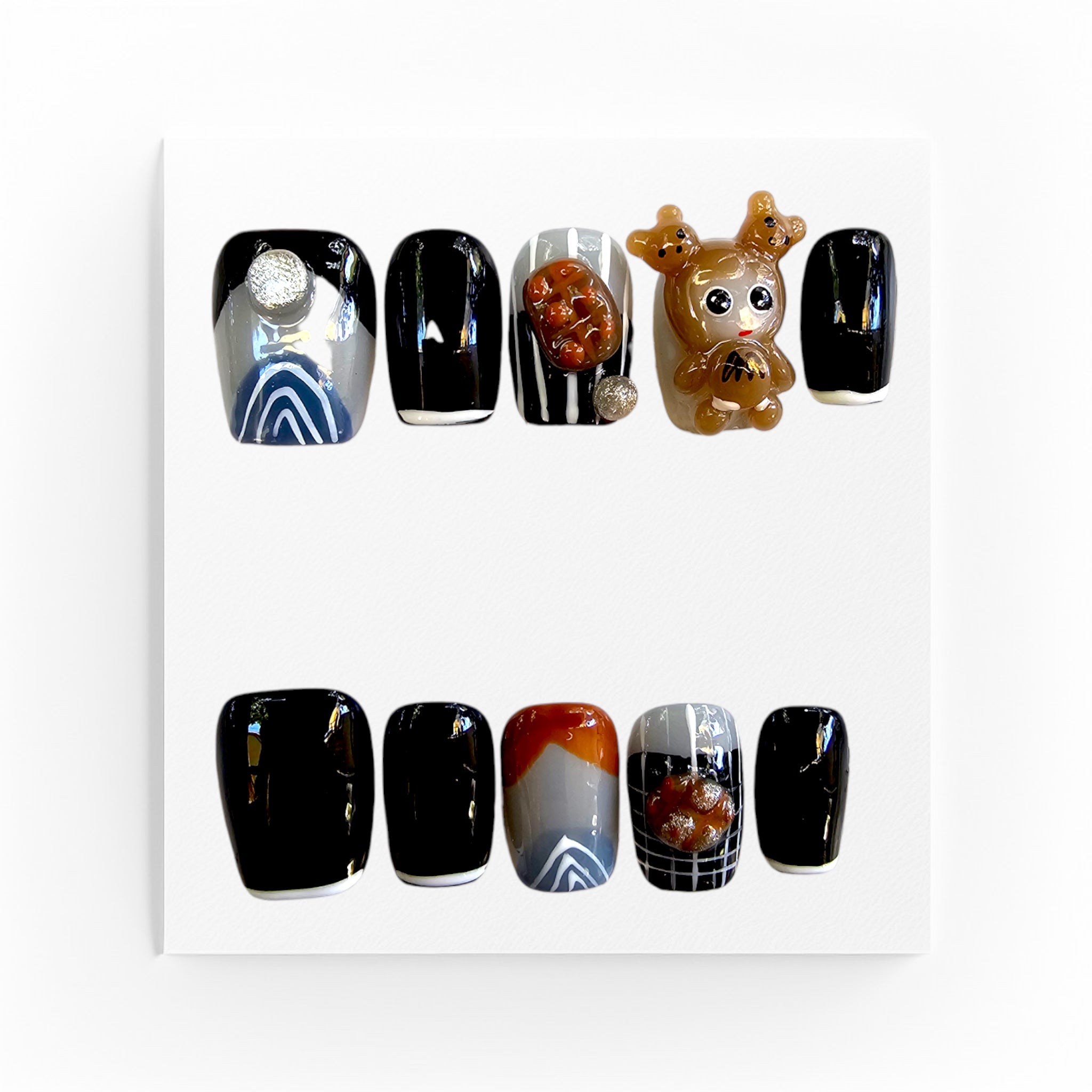 Handgjorda press on nails, korta