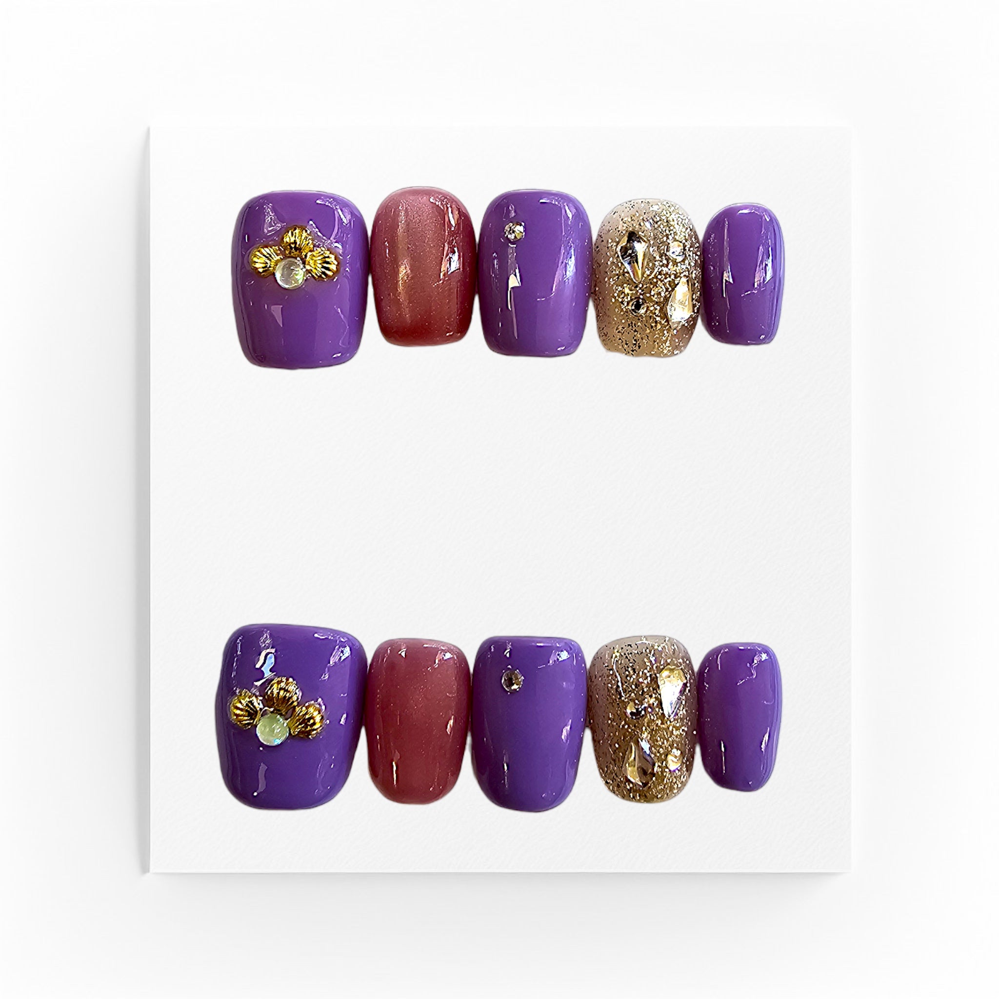 Handgjorda press on nails, korta