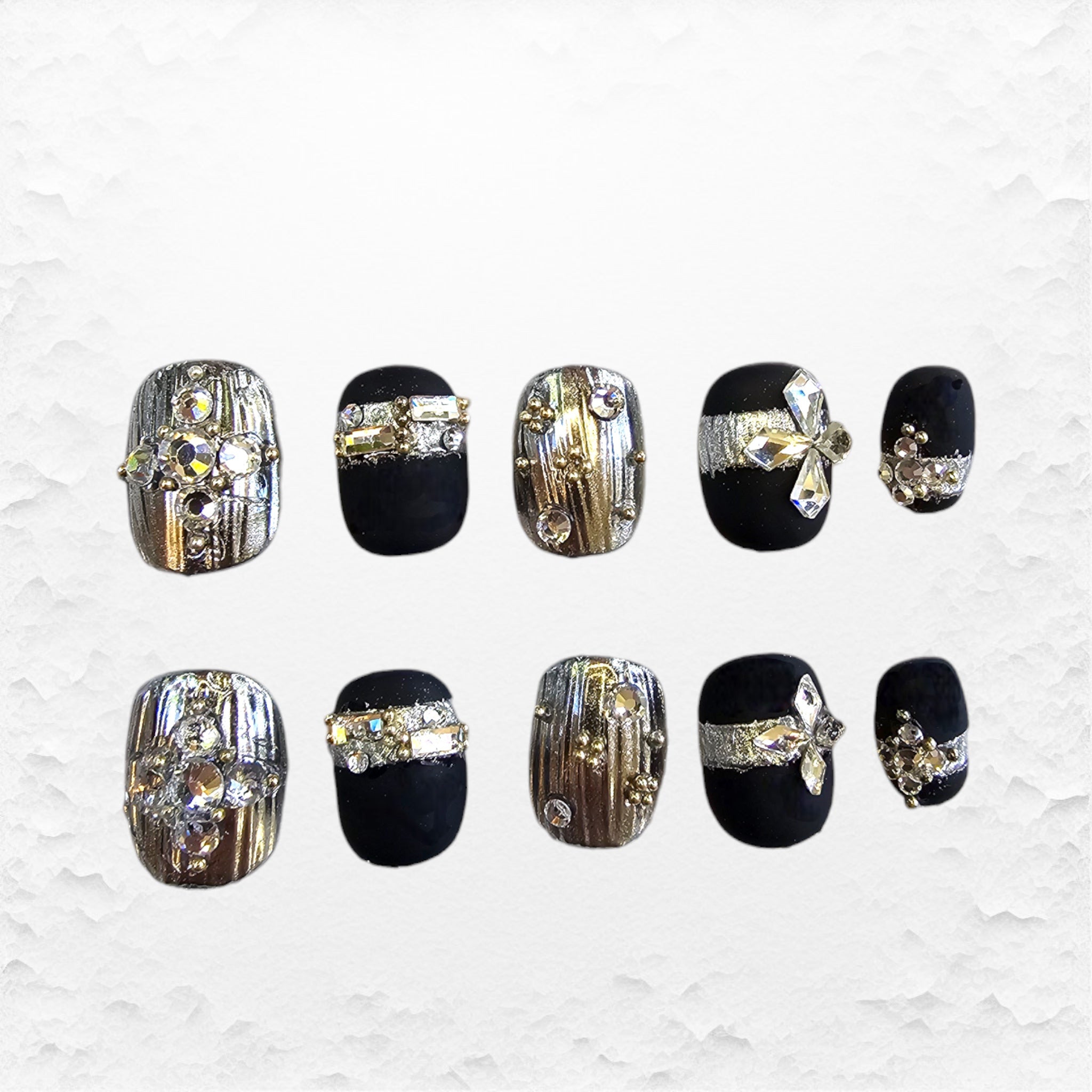 Handgjorda press on nails, superkorta matta