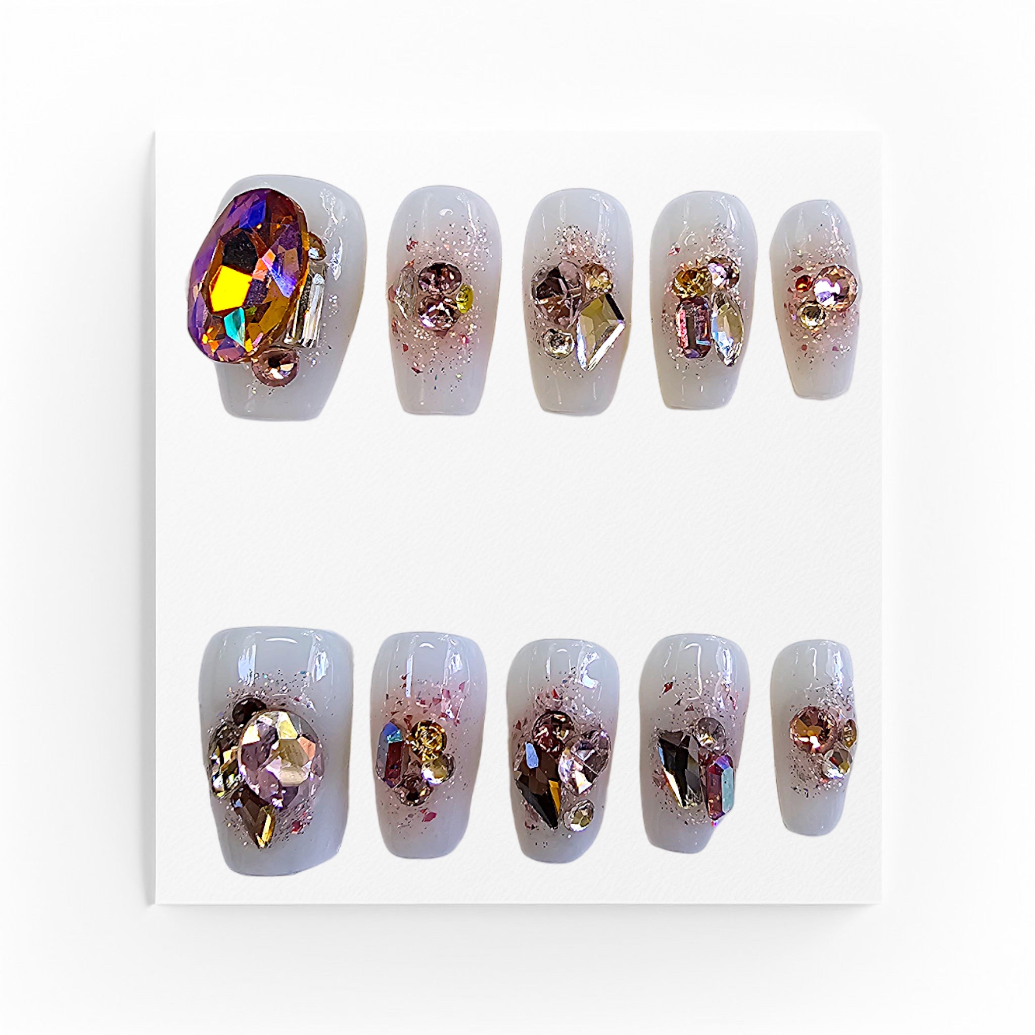 Handgjorda press on nails, korta chunky (Kopia)
