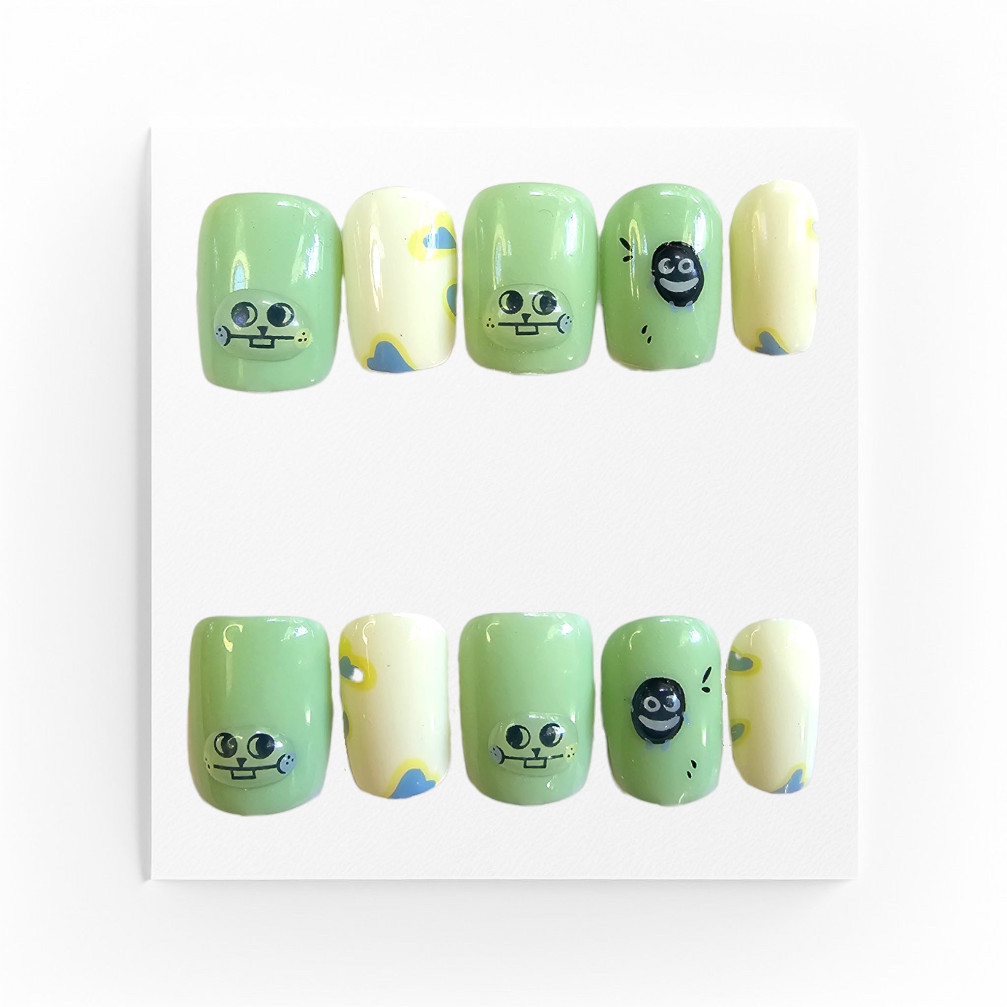 Handgjorda press on nails, korta squares