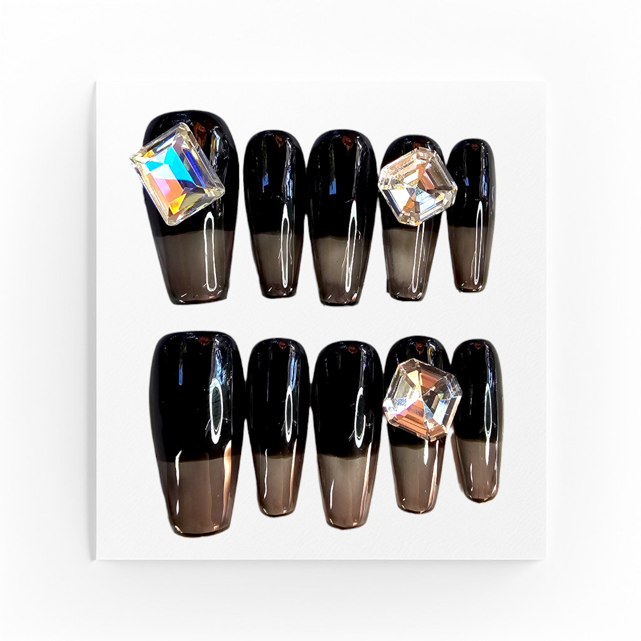 Handgjorda press on nails, mediumlånga ballerina