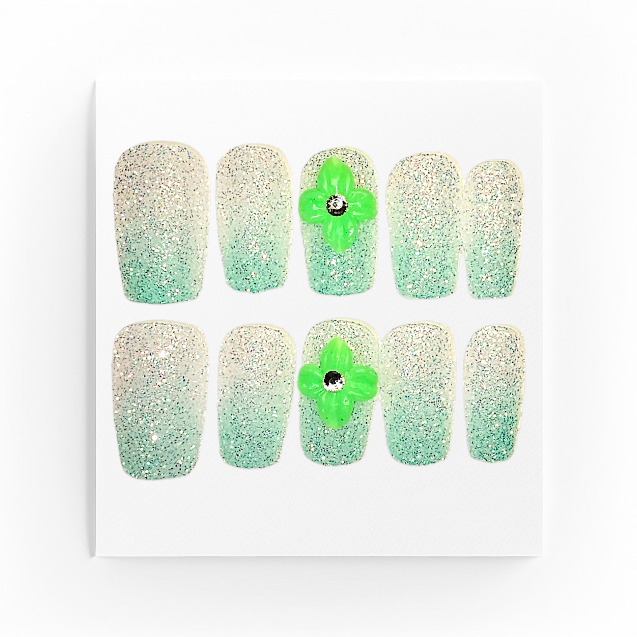 Handgjorda press on naglar, glitternaglar