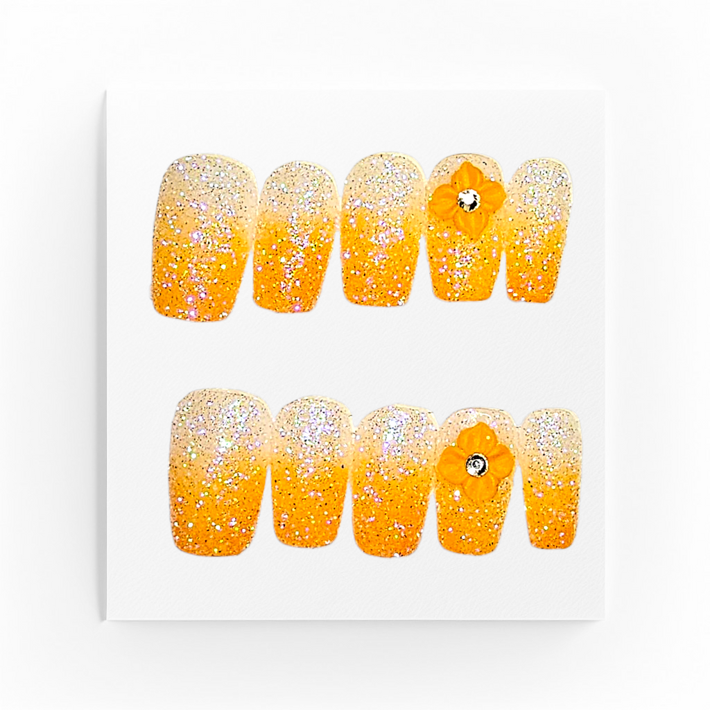 Handgjorda press on naglar, glitternaglar