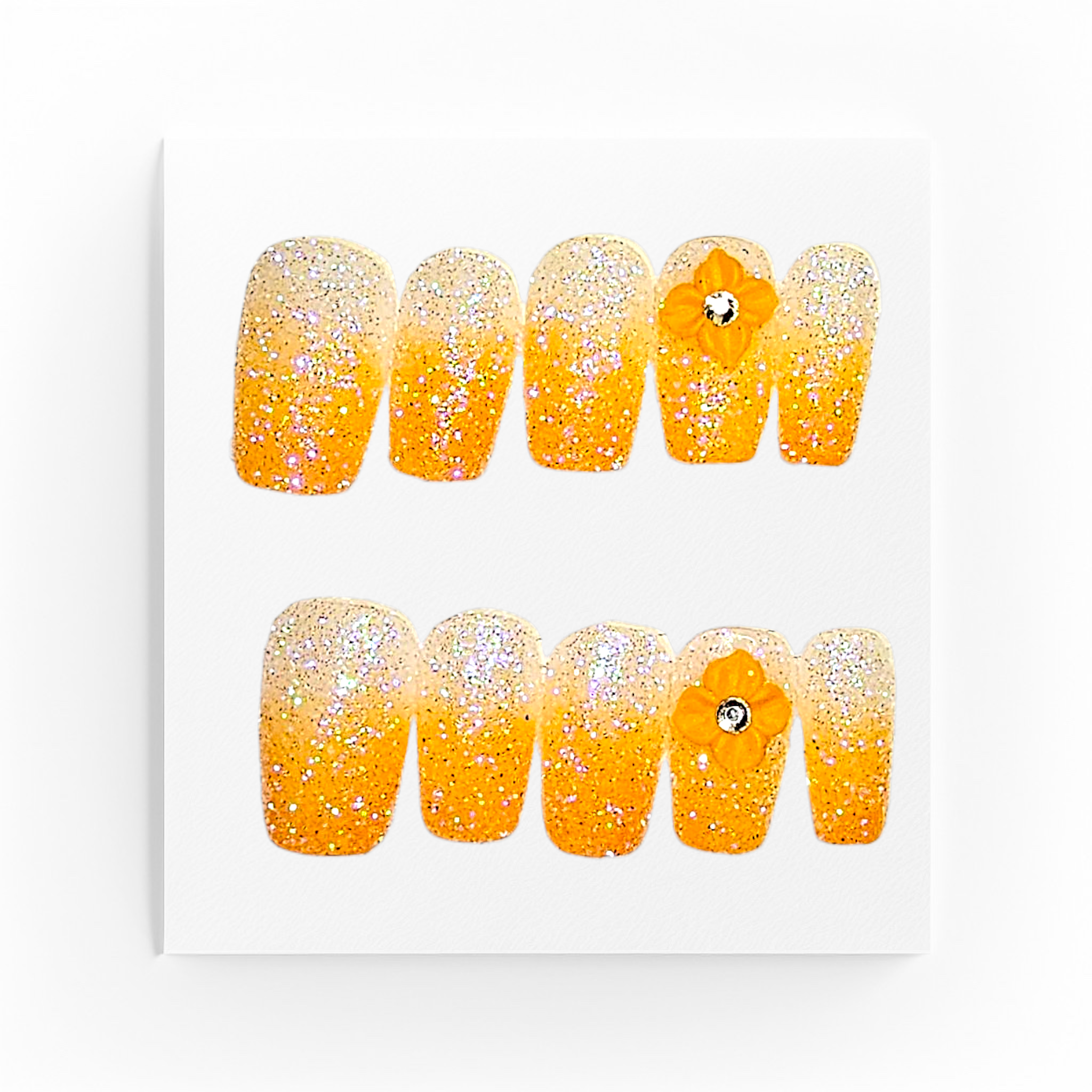 Handgjorda press on naglar, glitternaglar