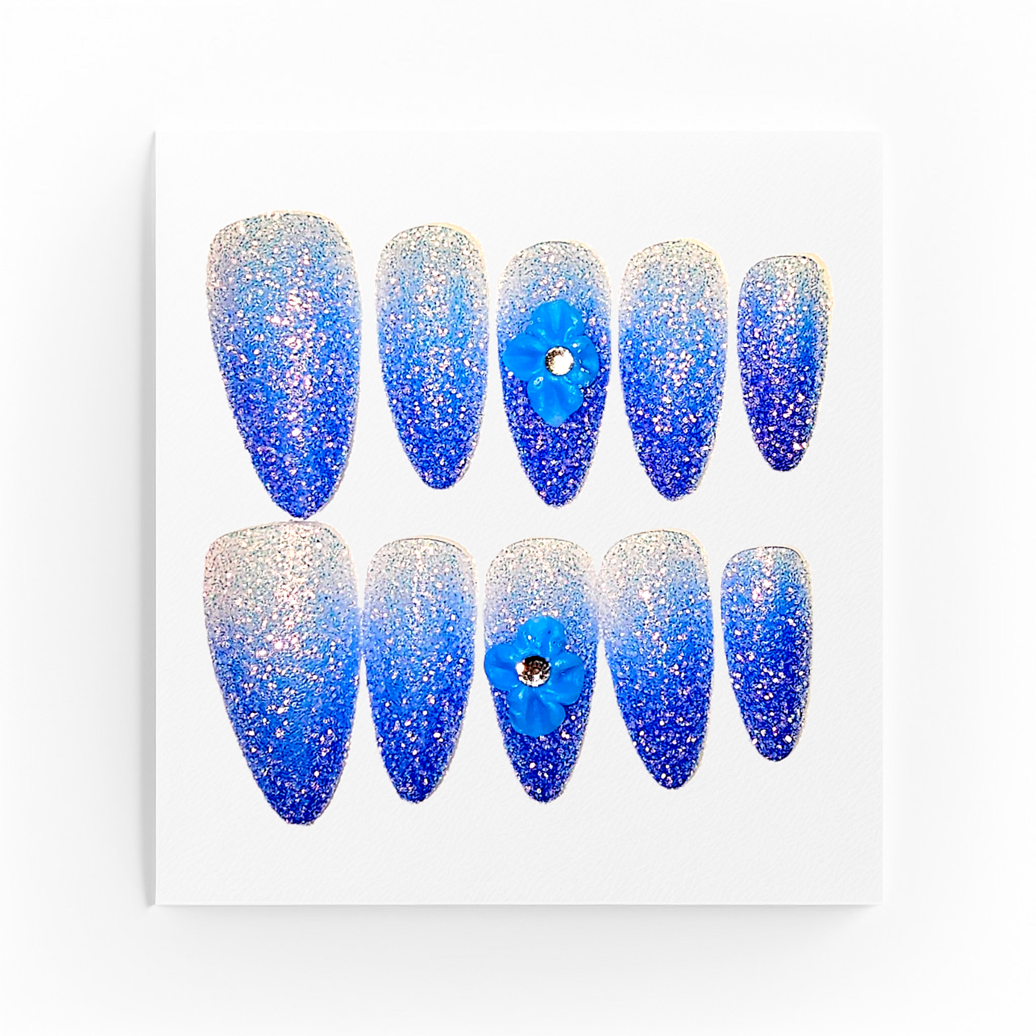 Handgjorda press on naglar, glitternaglar