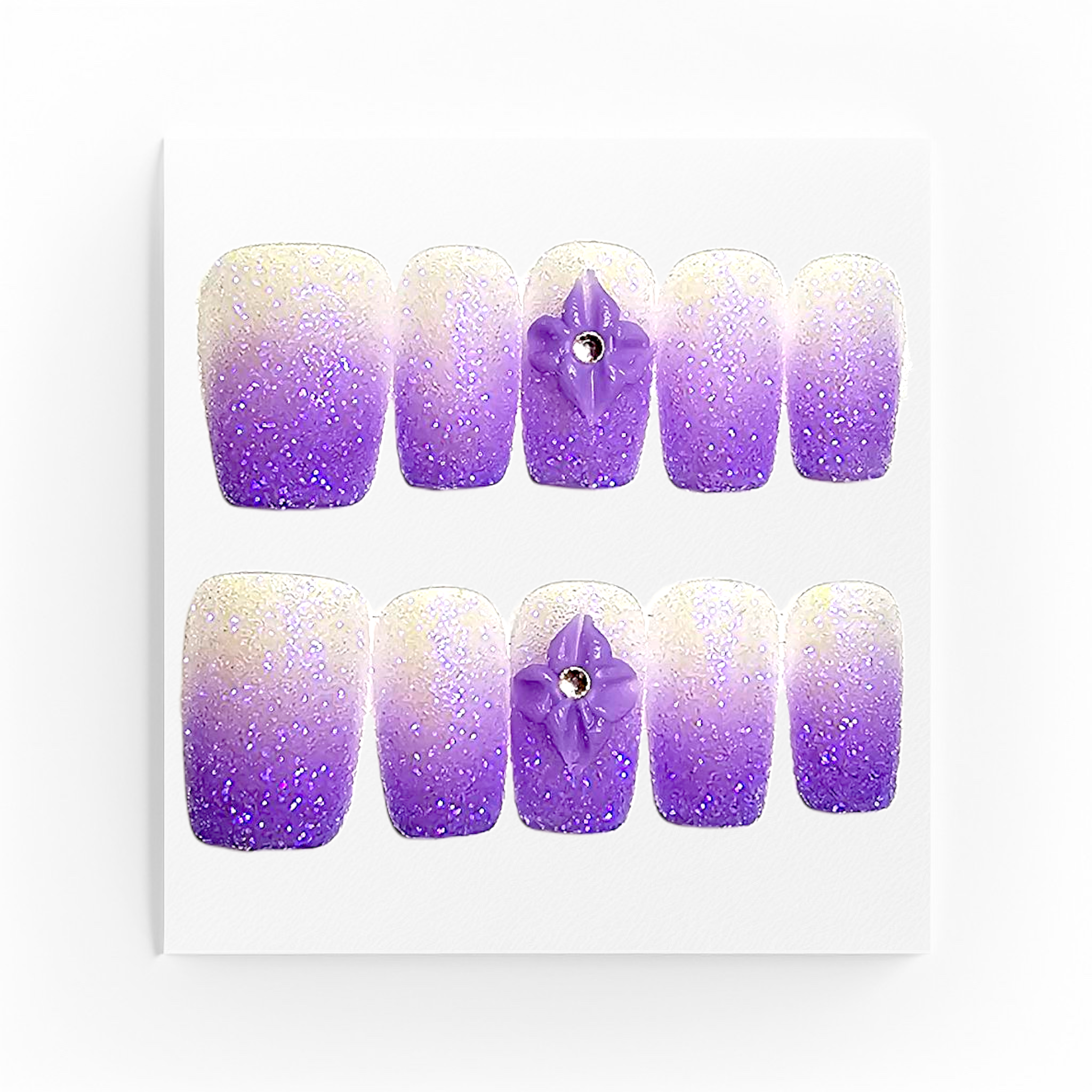 Handgjorda press on naglar, glitternaglar