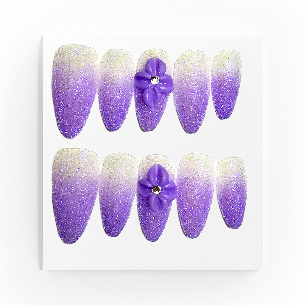 Handgjorda press on naglar, glitternaglar