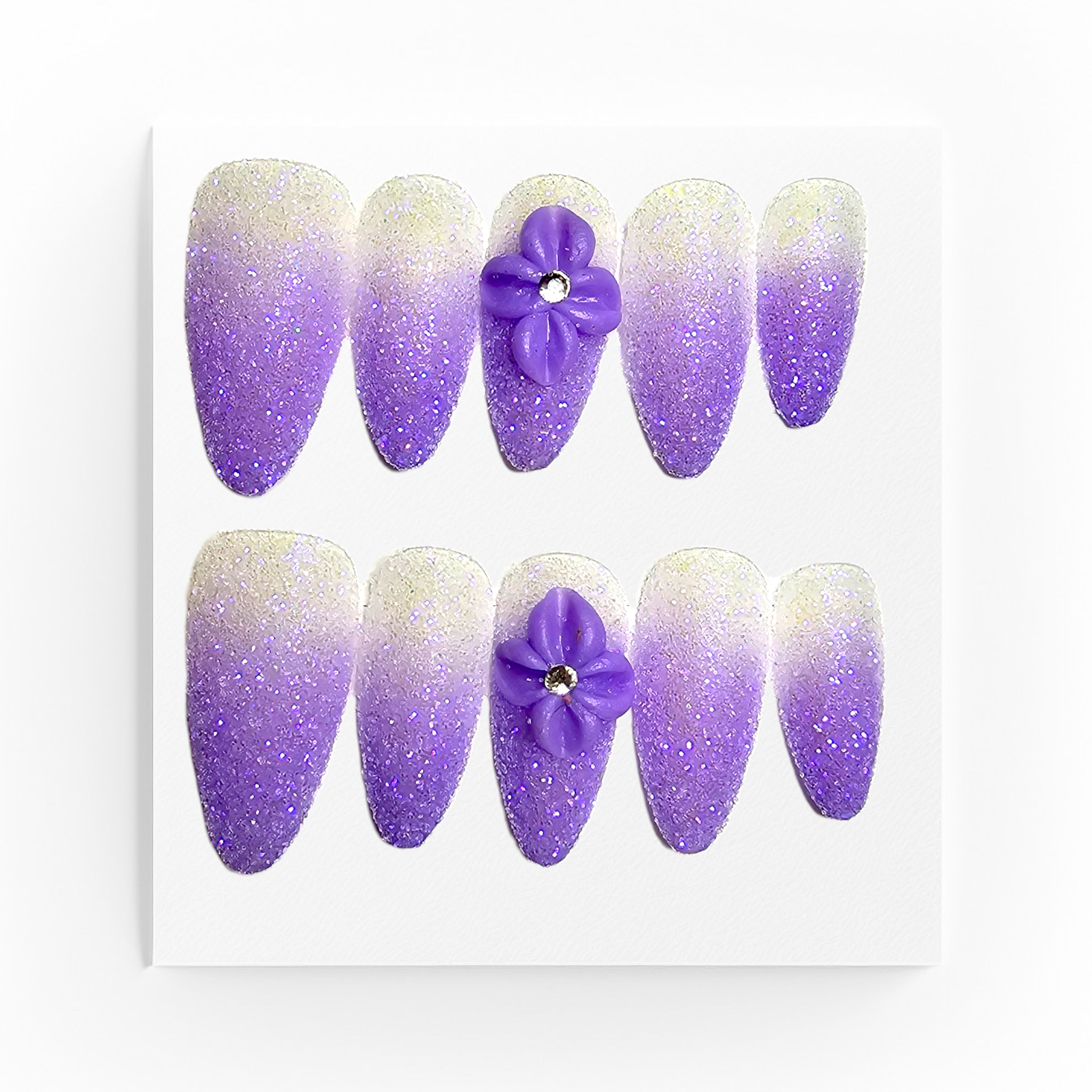 Handgjorda press on naglar, glitternaglar