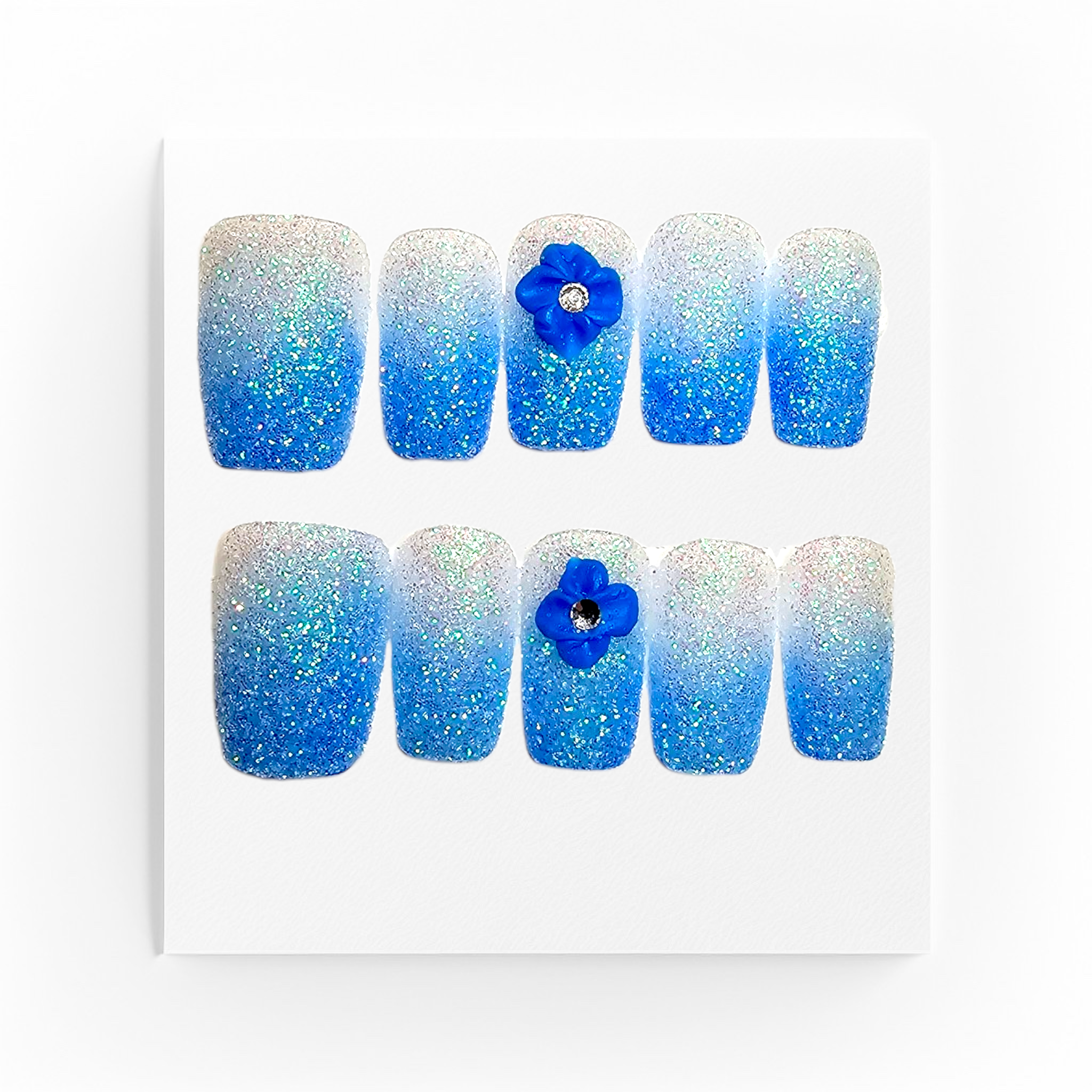 Handgjorda press on naglar, glitternaglar